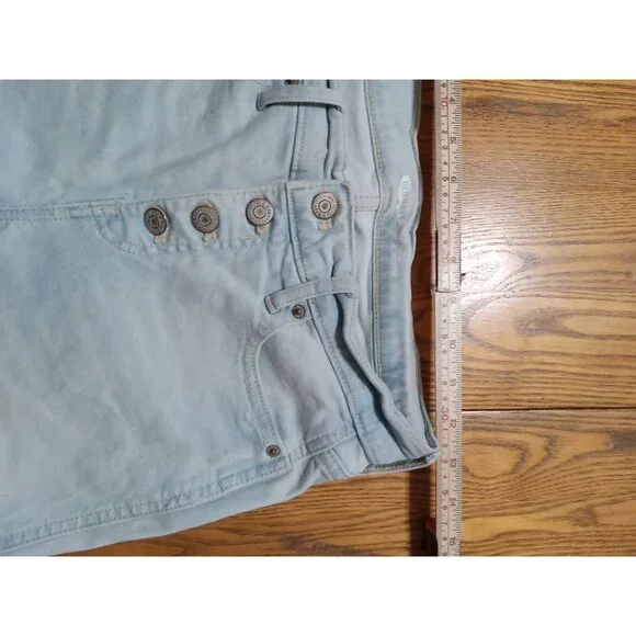OLD NAVY Jeans Womens 4P BLUE LIGHT Wash STRAIGHT ? Preowned Button Fly Used - Picture 10 of 13